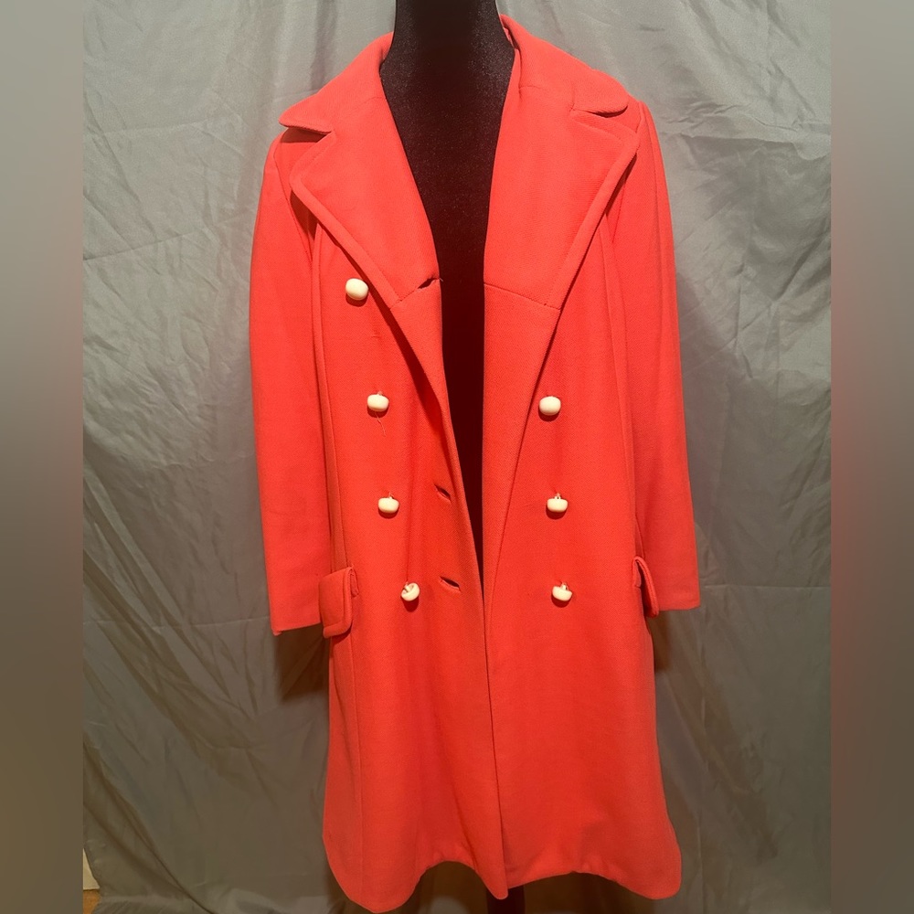 Vintage 60/70s Pink Women Peacoat Union Made Double Breasted 2 Pocket - Classy!! - Picture 2 of 5